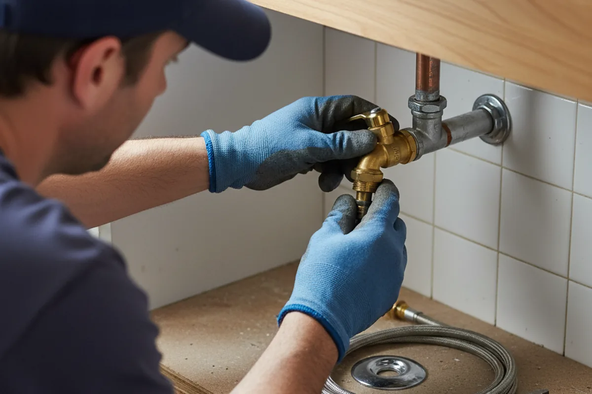 Shutoff valve and fitting work during Emergency Plumbing in Pride